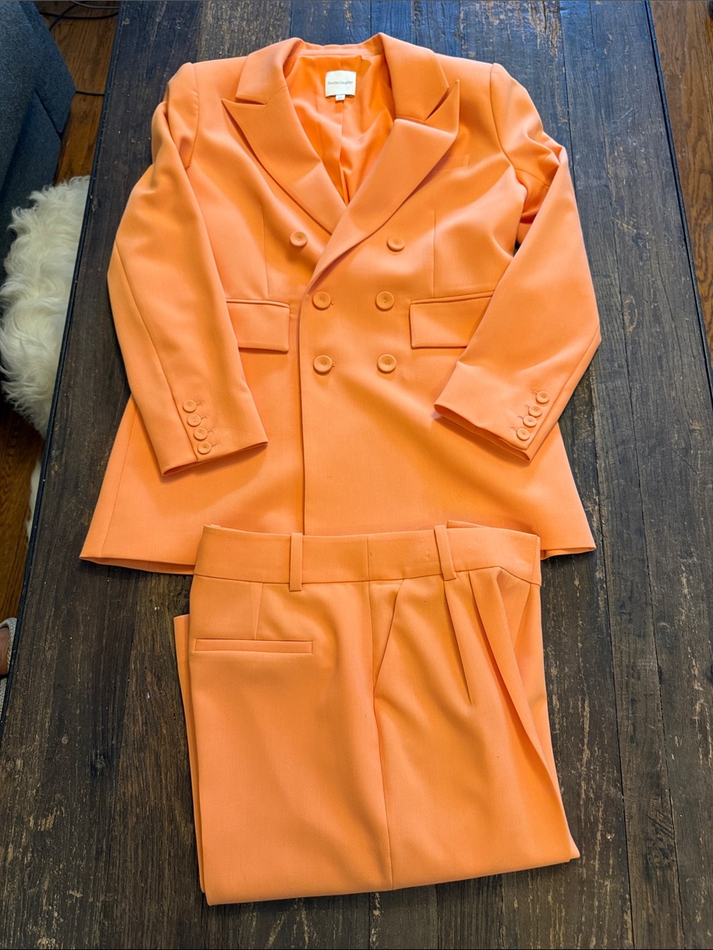 Favorite Daughter Vibrant Orange Blazer & Pants Set